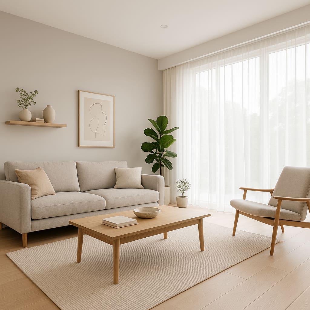 Modern Austin rental living room